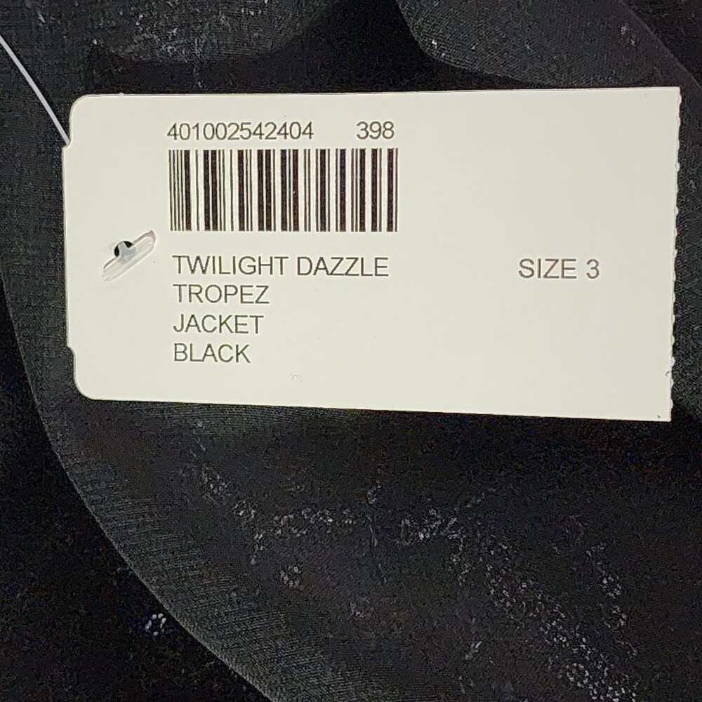 Chico's Black Silver Sequin Twilight Dazzle Tropez Poly Jacket Sz Chico 3 US XL - Picture 15 of 16